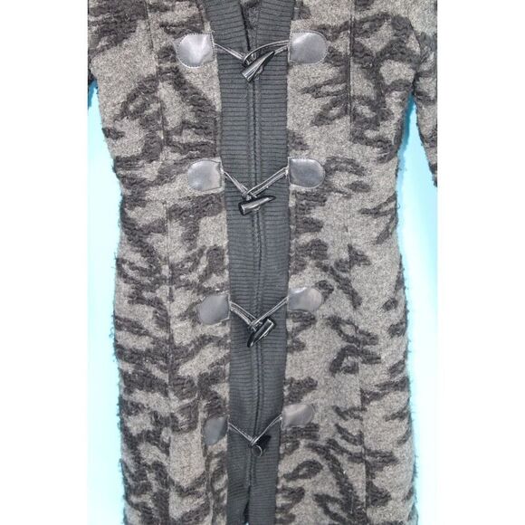 Anthropologie Plenty by Tracy Reese Gray/Black Coat Size 0 ZIPPER & TOGGLE CLOSE - Picture 3 of 6